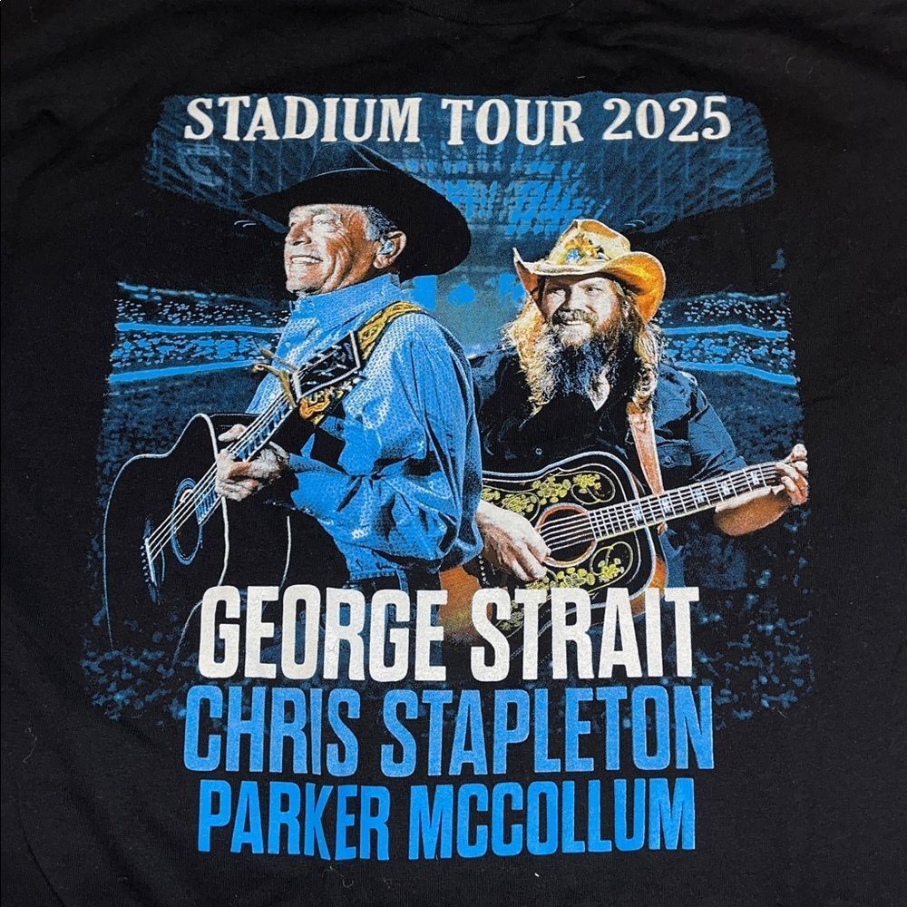 Mens XL t shirt George Strait Chris Stapleton Cowboy Rides  2025 concert Tour
